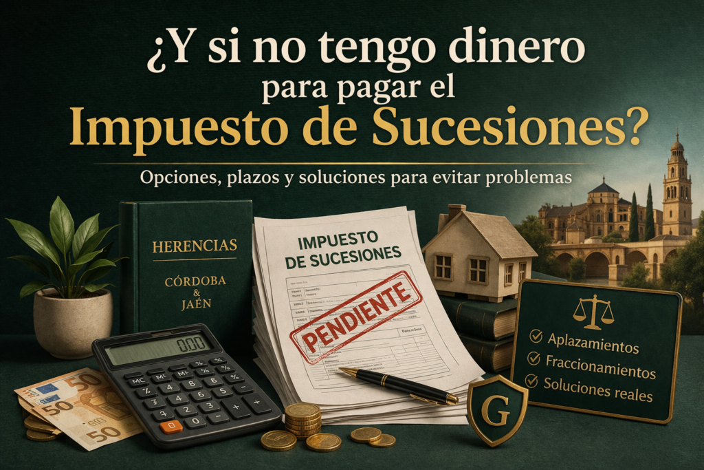 Qué hacer si no tengo dinero para pagar el impuesto de sucesiones en Córdoba o Jaén