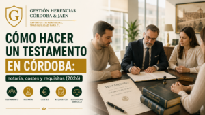 Cómo hacer un testamento en Córdoba: notaría, costes y requisitos en 2026.